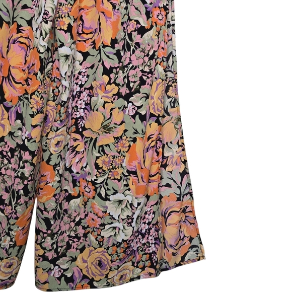 Lulus Womens Capture The Blooms Colorful Floral Wide Leg Slit Palazzo Pants XS - Picture 4 of 11